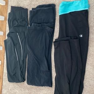 LOT 3 pairs yoga and exercise pants assorted brands black workout pants